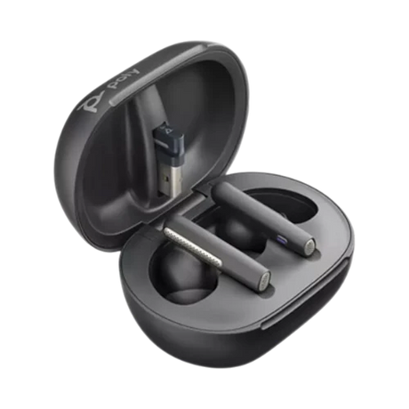 Poly Voyager Free 60+ UC Wireless Earbuds (USB-A Dongle, Carbon Black) — Being Shipped