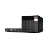 QNAP TS-473A 4-Bay NAS Enclosure with QSW-1105-5T Network Switch — Being Shipped