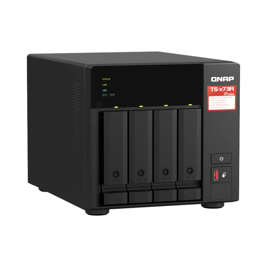 QNAP TS-473A 4-Bay NAS Enclosure with QSW-1105-5T Network Switch — Being Shipped