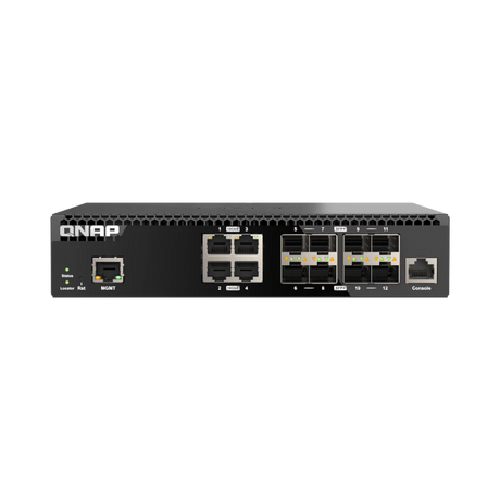 QNAP QSW-M3212R-8S4T 12-Port 10G RJ45/SFP Managed Network Switch — Being Shipped