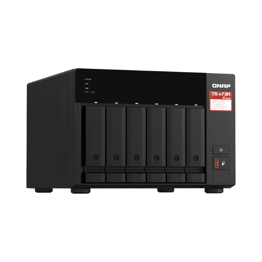 QNAP TS-673A 6-Bay NAS Enclosure with QSW-1105-5T Network Switch — Being Shipped