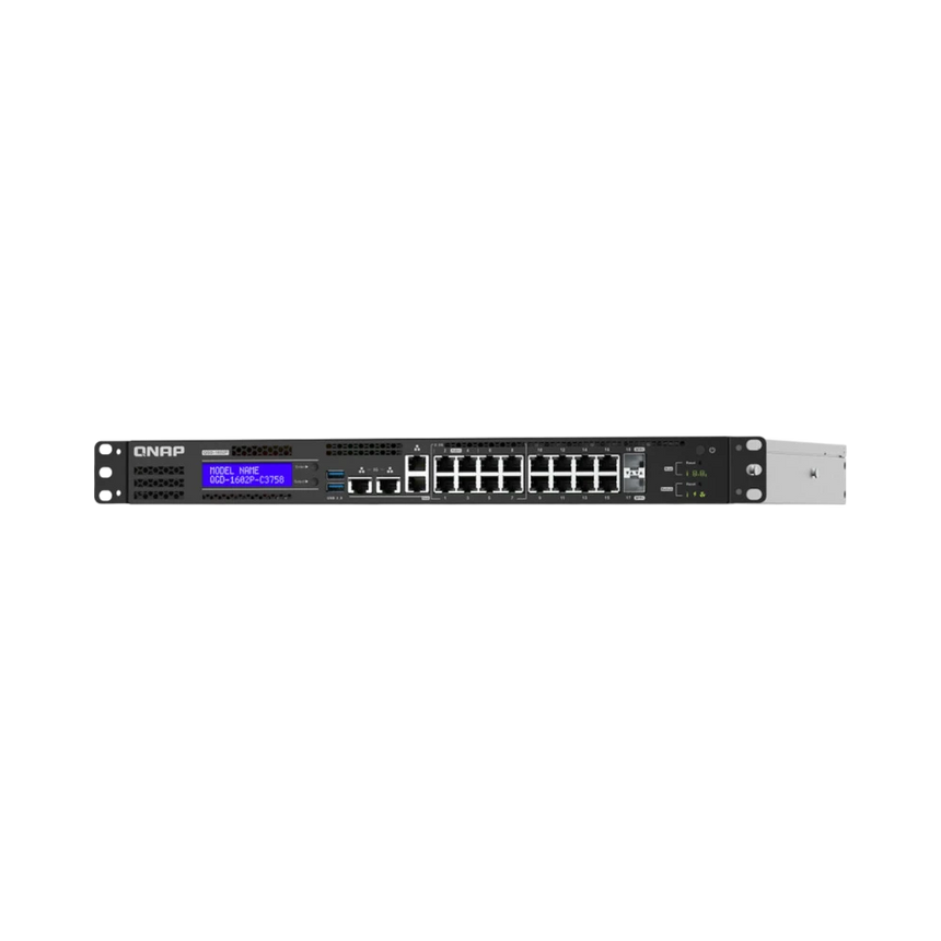 QNAP QGD-1602P-C3758-16G 16-Port Multi-Gig PoE 4 Compliant Managed Switch & NAS Enclosure — Being Shipped