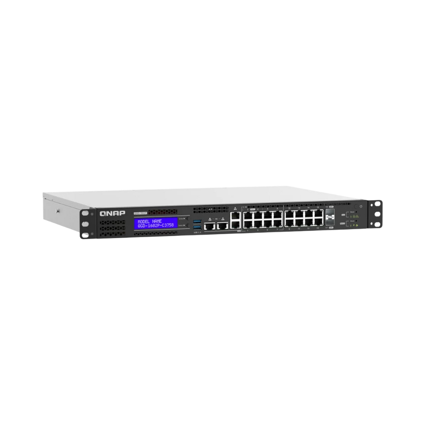 QNAP QGD-1602P-C3758-16G 16-Port Multi-Gig PoE 4 Compliant Managed Switch & NAS Enclosure — Being Shipped