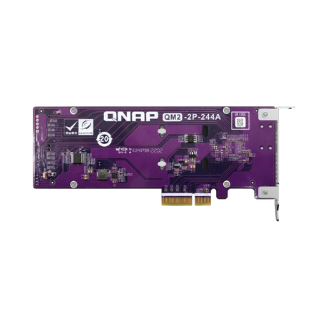 QNAP Dual M.2 22110/2280 PCIe Gen2 x4 NVMe SSD Expansion Card — Being Shipped