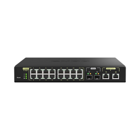 QNAP QSW-M2116P-2T2S 18-Port Multi-Gig PoE++ Compliant Managed Switch with SFP+ — Being Shipped