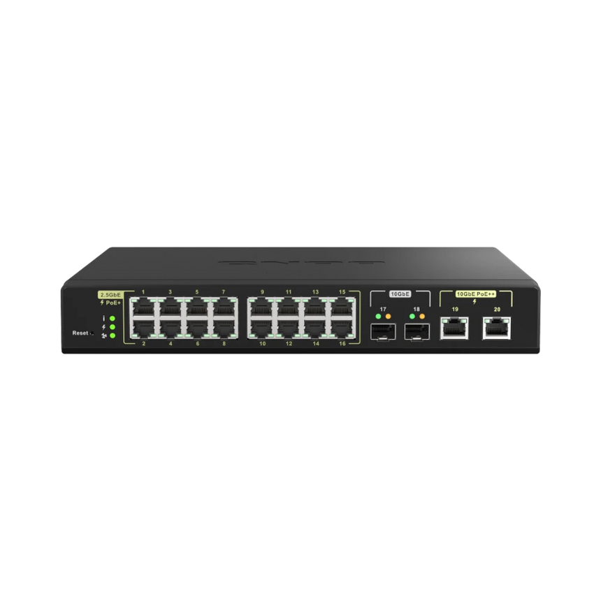 QNAP QSW-M2116P-2T2S 18-Port Multi-Gig PoE++ Compliant Managed Switch with SFP+ — Being Shipped