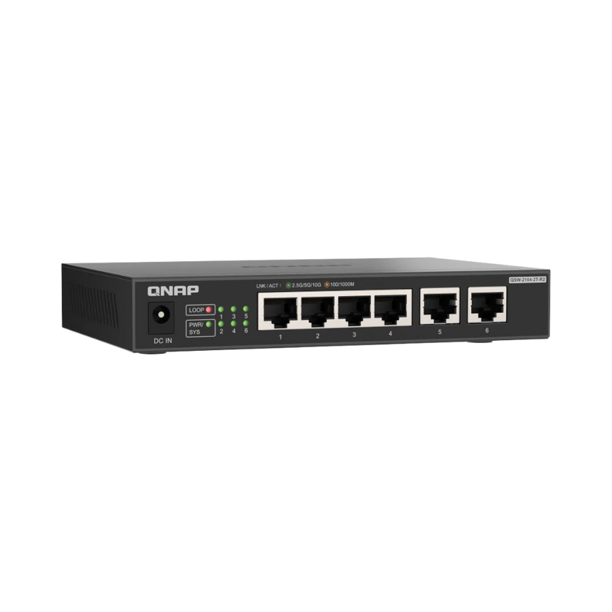 QNAP QSW-2104-2T-R2 6-Port 2.5G / 10G Unmanaged Network Switch — Being Shipped