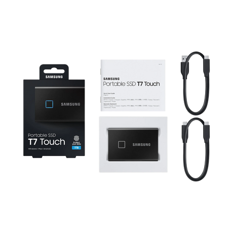 Samsung T7 Touch 1TB PCIe NVMe USB 3.2 Gen 2 Portable SSD (Black) — Being Shipped