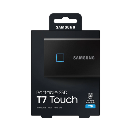 Samsung T7 Touch 1TB PCIe NVMe USB 3.2 Gen 2 Portable SSD (Black) — Being Shipped