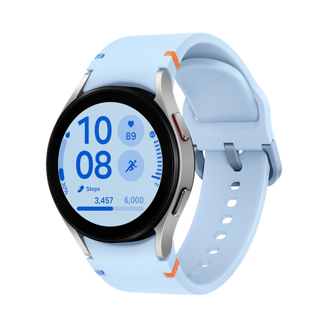 Samsung Galaxy Watch FE 40mm BT Smartwatch (Blue Band, Silver) — Being Shipped