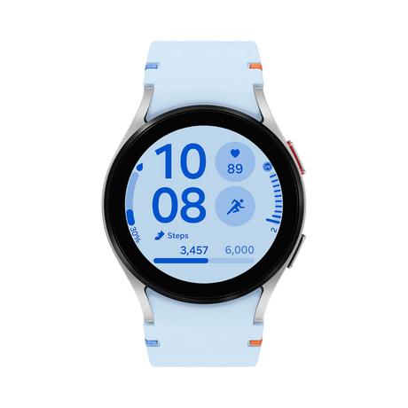Samsung Galaxy Watch FE 40mm BT Smartwatch (Blue Band, Silver) — Being Shipped
