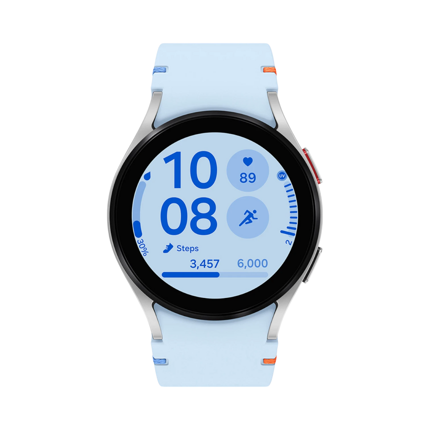 Samsung Galaxy Watch FE 40mm BT Smartwatch (Blue Band, Silver) — Being Shipped