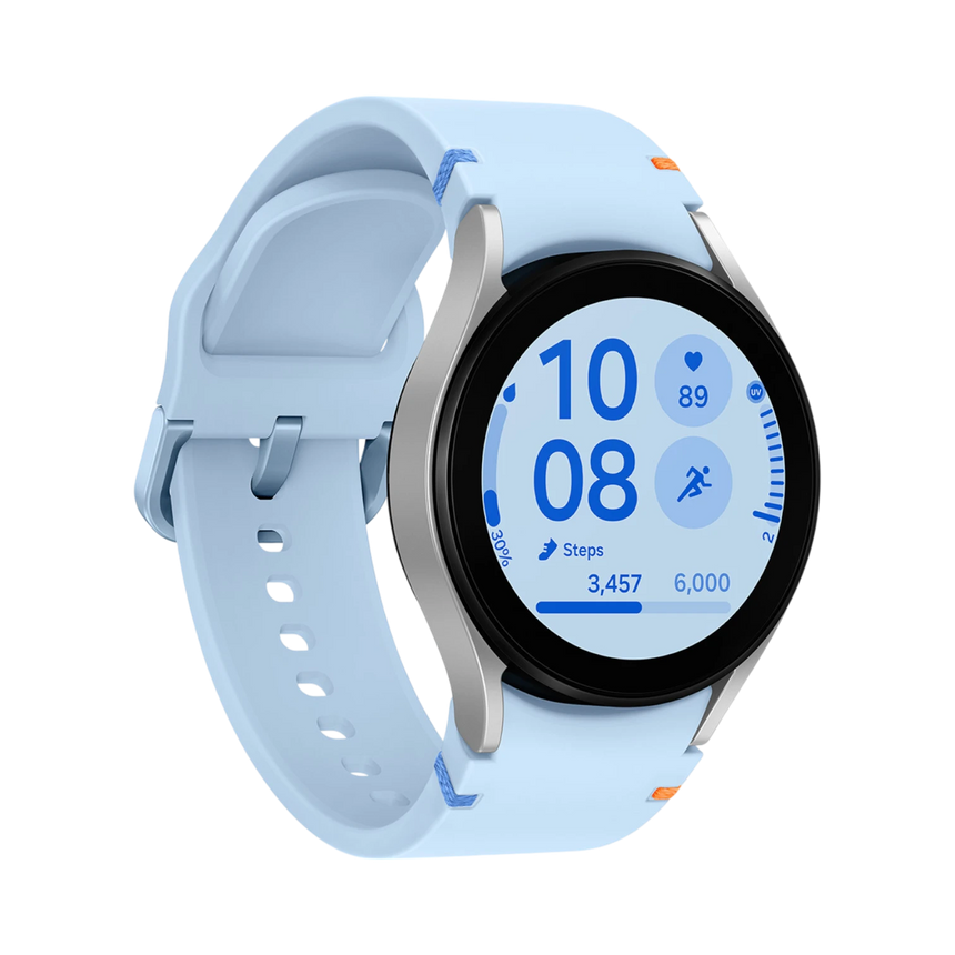 Samsung Galaxy Watch FE 40mm BT Smartwatch (Blue Band, Silver) — Being Shipped
