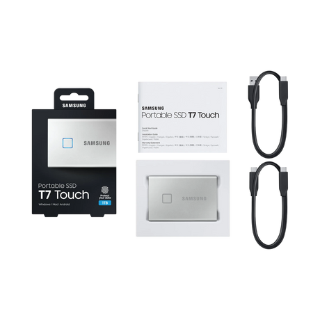 Samsung T7 Touch 1TB PCIe NVMe USB 3.2 Gen 2 Portable SSD (Silver) — Being Shipped