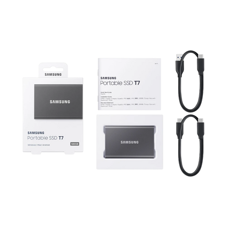 Samsung T7 500GB PCIe NVMe USB 3.2 Gen 2 Portable SSD (Titan Gray) — Being Shipped