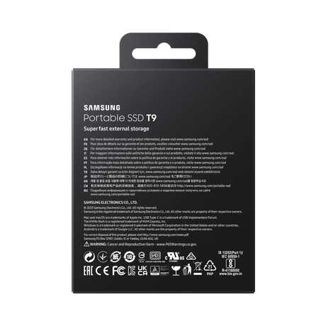 Samsung T9 1TB USB-C 3.2 Gen 2x2 Rubber Portable SSD (Black) — Being Shipped