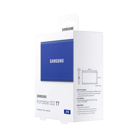 Samsung T7 2TB PCIe NVMe Portable SSD (Indigo Blue) — Being Shipped