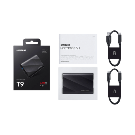 Samsung T9 4TB USB-C 3.2 PCIe NVMe Rubber Portable SSD (Black) — Being Shipped