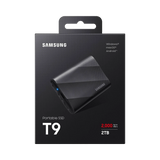 Samsung T9 2TB USB-C 3.2 Gen 2x2 PCIe Rubber Portable SSD (Black) — Being Shipped