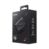 Samsung T9 2TB USB-C 3.2 Gen 2x2 PCIe Rubber Portable SSD (Black) — Being Shipped