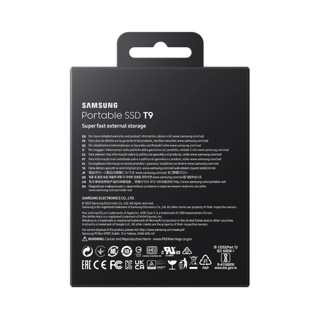 Samsung T9 2TB USB-C 3.2 Gen 2x2 PCIe Rubber Portable SSD (Black) — Being Shipped