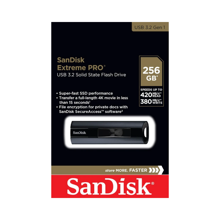 SanDisk Extreme Pro 256GB USB 3.2 Gen 1 Solid State Flash Drive — Being Shipped