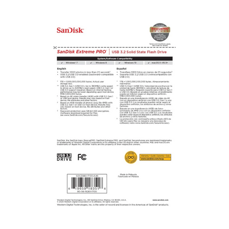 SanDisk Extreme Pro 1TB USB 3.2 SSD Flash Drive — Being Shipped