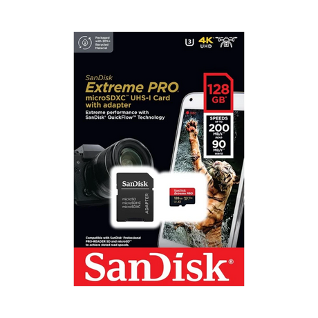 SanDisk Extreme Pro U3 128GB UHS-I MicroSDXC Memory Card — Being Shipped