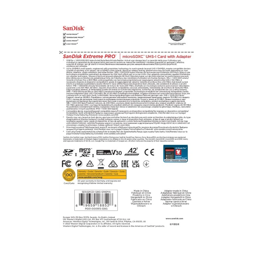 SanDisk Extreme Pro U3 128GB UHS-I MicroSDXC Memory Card — Being Shipped