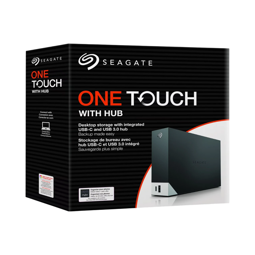 Seagate One Touch 20TB USB 3.2 Type-A Desktop External Drive with Built-In Hub (Black) — Being Shipped