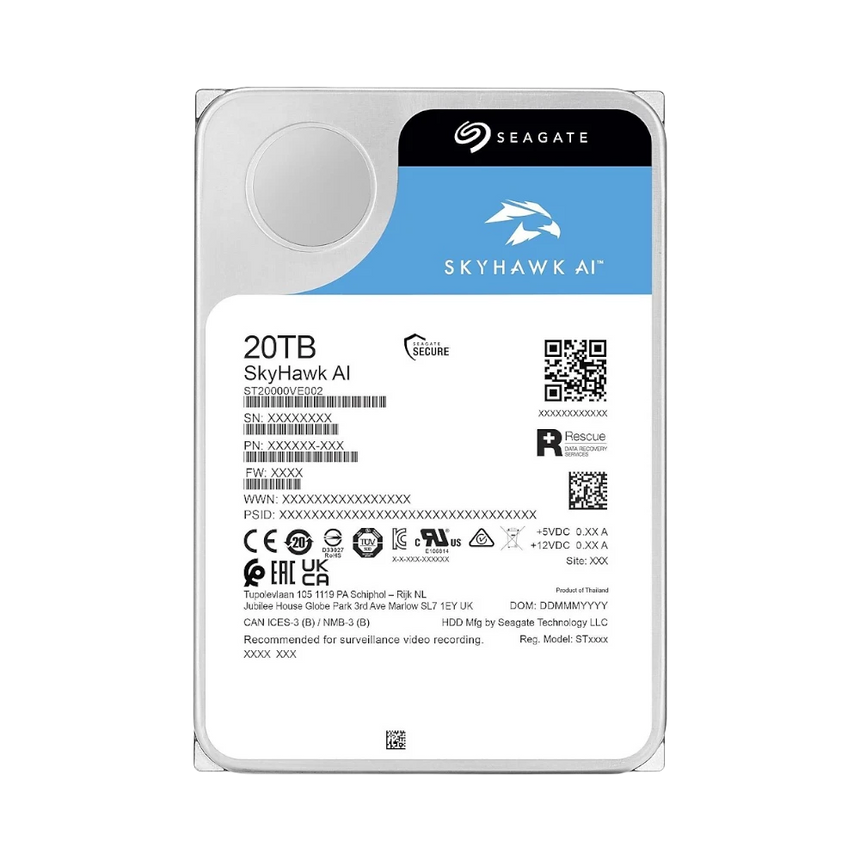 Seagate SkyHawk AI 20TB 3.5" 7200RPM SATA 6Gb/s Internal HDD — Being Shipped