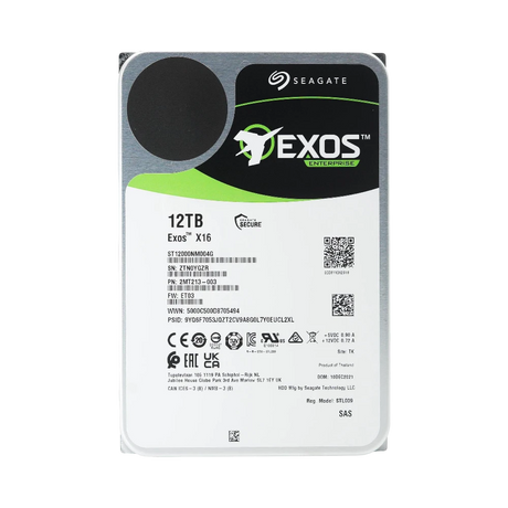 Seagate Exos X16 12TB 3.5" 7200RPM SAS 12Gb/s Enterprise HDD — Being Shipped