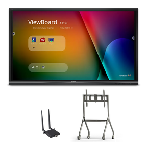 ViewSonic IFP5550-E4 55" UHD 4K ViewBoard Interactive Flat Panel Bundle with Wi-Fi Module & Slim Mobile Cart — Being Shipped