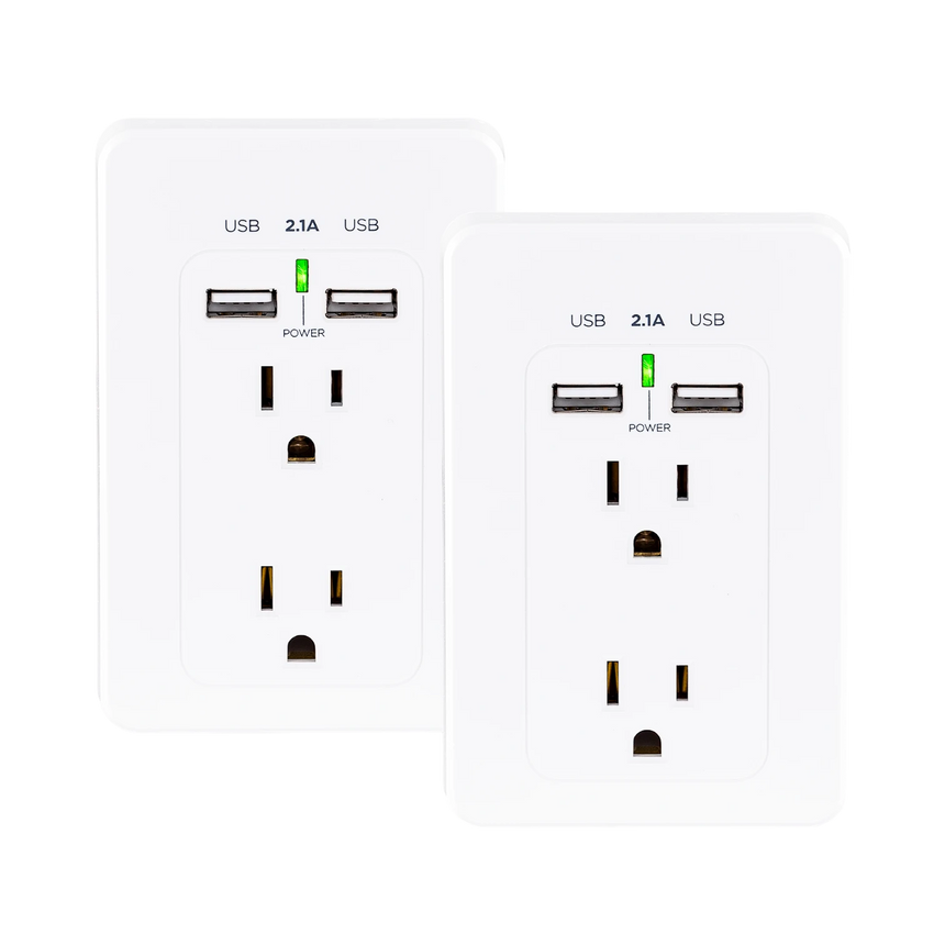 CyberPower 2-Outlet Wall Tap with 2 USB Ports (2-Pack) — Being Shipped