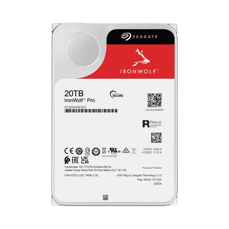 Seagate IronWolf Pro 20TB 3.5" 7200RPM SATA 6Gb/s NAS Internal HDD — Being Shipped