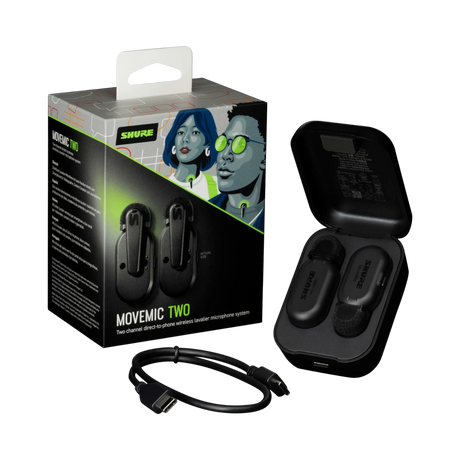 Shure MoveMic Two 2-Person Clip-On Wireless Microphone System for Mobile Devices — Being Shipped