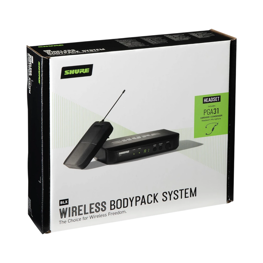 Shure BLX14/PGA31 Wireless Cardioid Headset Microphone System (H9: 512 to 542 MHz) — Being Shipped