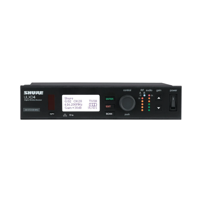 Shure ULXD4-GV Single-Channel Digital Wireless Receiver with Always-On Encryption (G50: 470 to 534 MHz) — Being Shipped