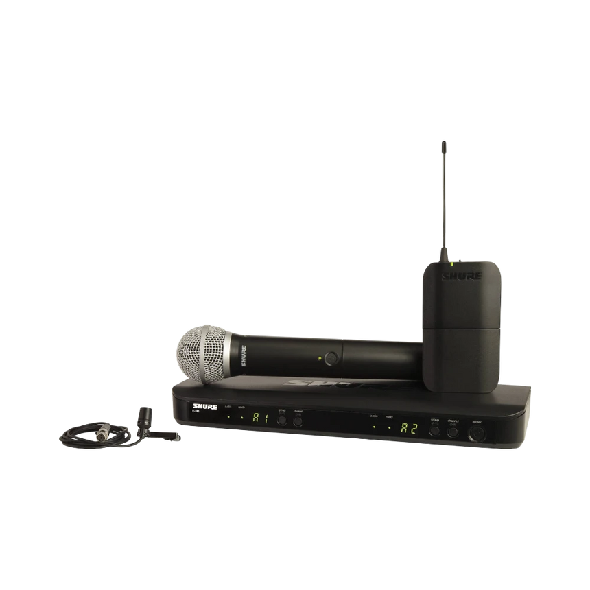 Shure BLX1288/CVL Dual-Channel Wireless Combo Lavalier & Handheld Microphone System (H10: 542 to 572 MHz) — Being Shipped