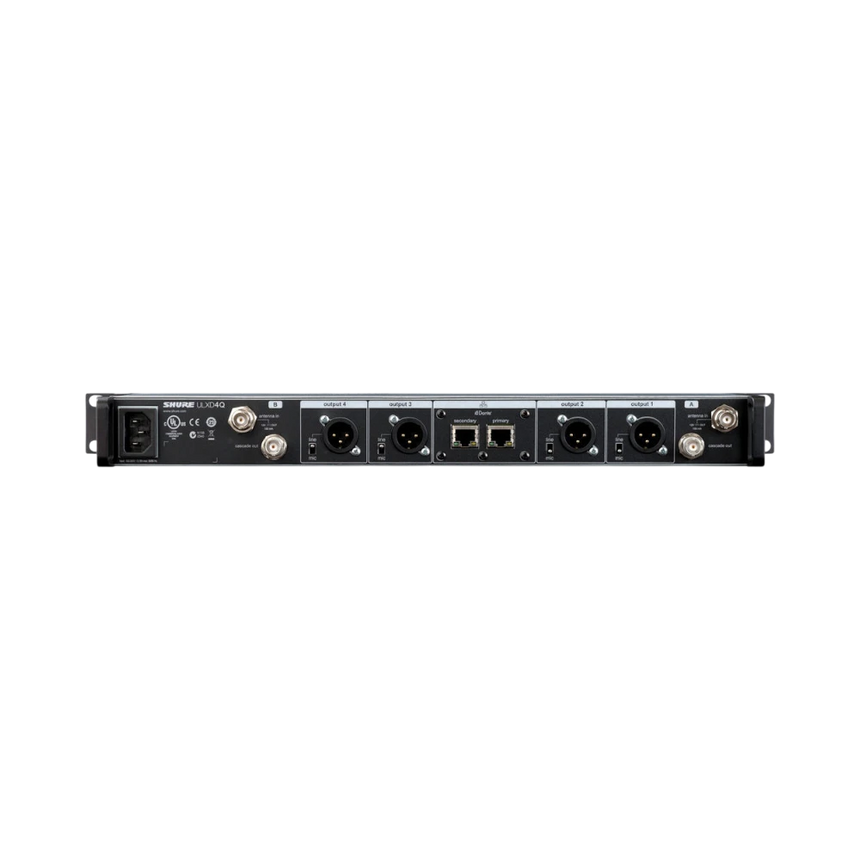 Shure ULXD4Q Quad-Channel Digital Wireless Receiver (J50A: 572 to 608 + 614 to 616 MHz) — Being Shipped