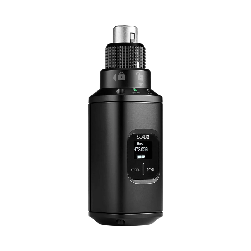 Shure SLXD3 Digital Plug-On XLR Transmitter (G58: 470 to 514 MHz) — Being Shipped