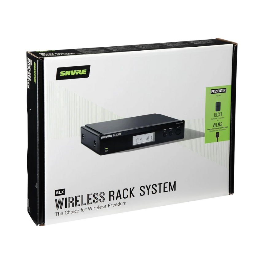 Shure BLX14R/W93 Rackmount Wireless Omni Lavalier Microphone System (J11: 596 to 616 MHz) — Being Shipped