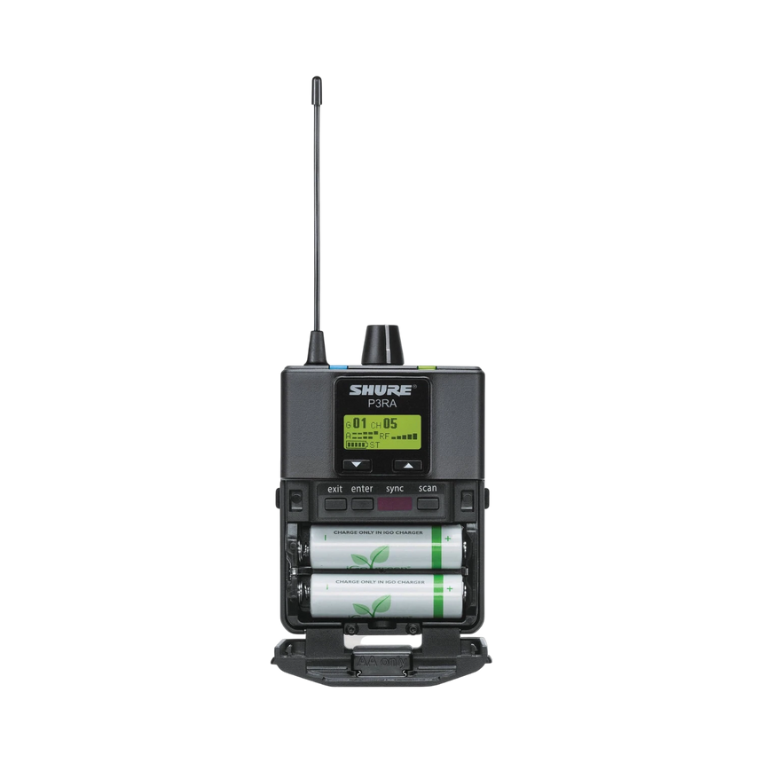 Shure P3RA Wireless Bodypack Receiver for PSM300 System (J13: 566-590 MHz) — Being Shipped