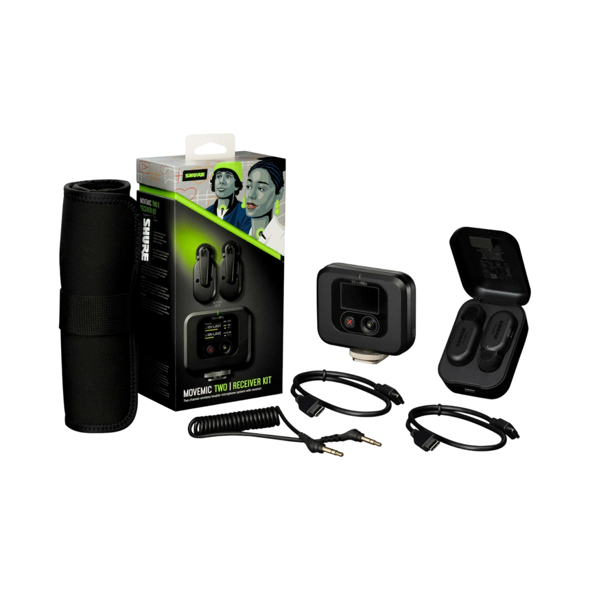 Shure MoveMic Two Receiver Kit 2-Person Clip-On Wireless Microphone System for Mobile Devices & Cameras — Being Shipped