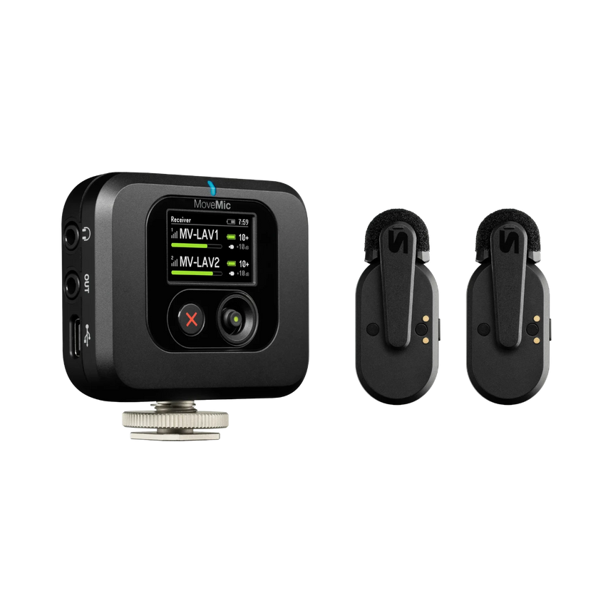 Shure MoveMic Two Receiver Kit 2-Person Clip-On Wireless Microphone System for Mobile Devices & Cameras — Being Shipped