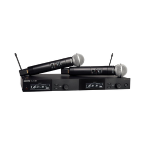 Shure SLXD24D/SM58 Dual-Channel Digital Wireless Handheld Microphone System with SM58 Capsules (J52: 558 to 602 + 614 to 616 MHz) — Being Shipped