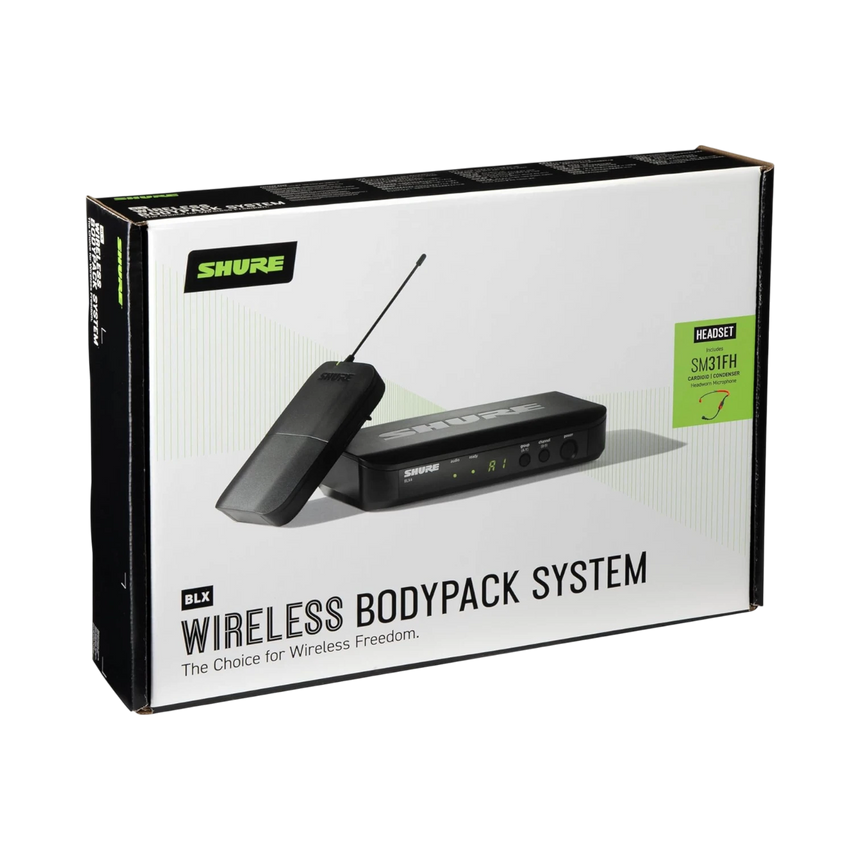 Shure BLX14/SM31 Wireless Cardioid Fitness Headset Microphone System (H11: 572 to 596 MHz) — Being Shipped