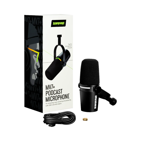 Shure MV7+-K Podcast XLR/USB Microphone (Black) — Being Shipped