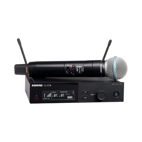 Shure SLXD24/B58 Digital Wireless Handheld Microphone System with Beta 58A Capsule (G58: 470 to 514 MHz) — Being Shipped