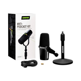 Shure MV7+-K Podcast XLR/USB Microphone Bundle with Gator Desktop Stand (Black) — Being Shipped
